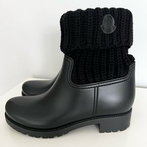 Moncler Ginette Wool-Trim Rainboots